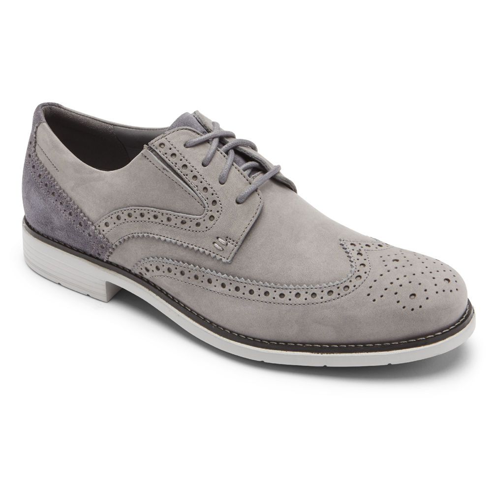 Rockport Singapore Mens Sneakers - Total Motion Classic Dress Wingtip Grey - GA5621984